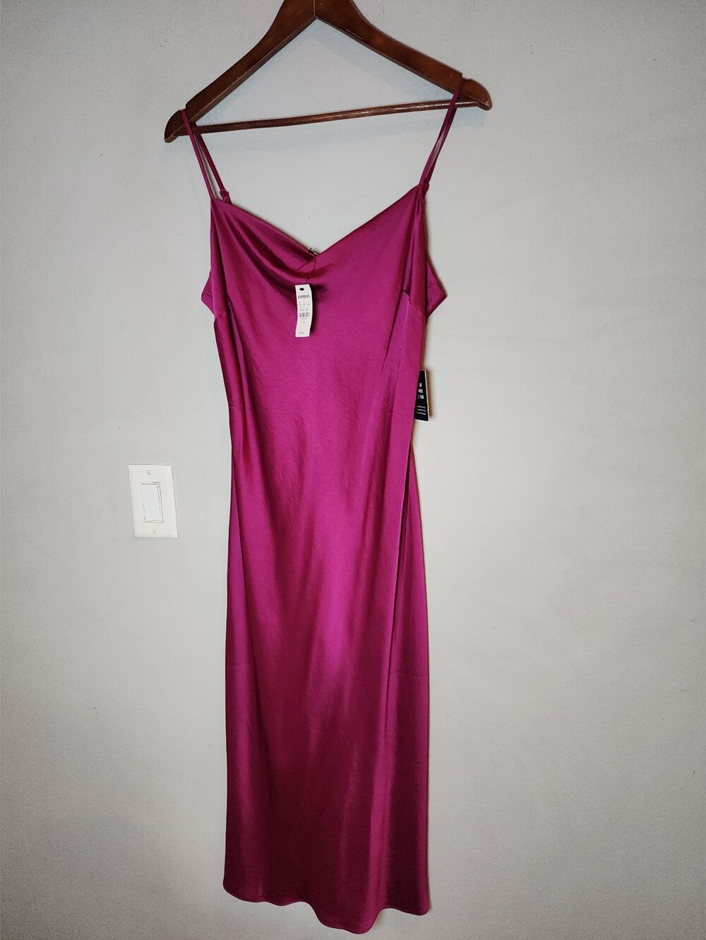 NWT Express Purple Satin Sleeveless Midi Dress Women's Size Medium
